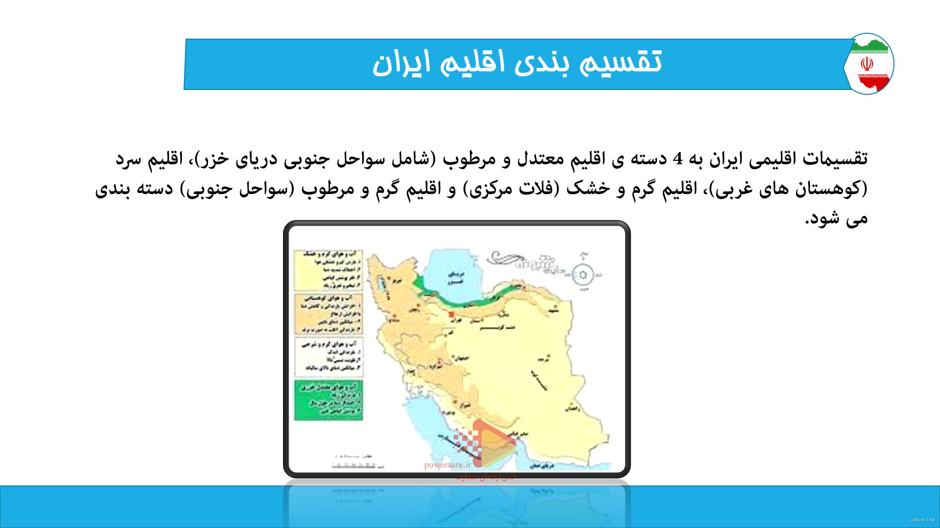 پاورپوینت در مورد تقسیم بندی اقلیم ایران 